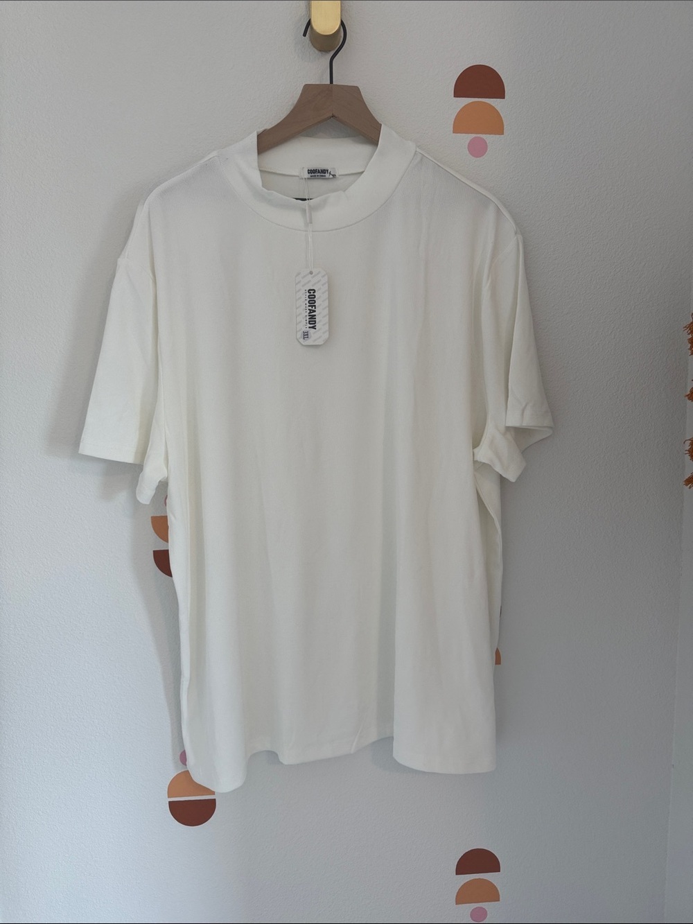 Coofandy NWT White Short Sleeve Crew Neck Tee 0001